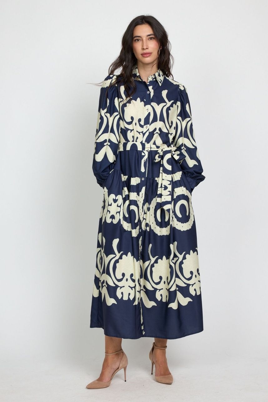 Isabelle Ornate Printed Shirt Dress