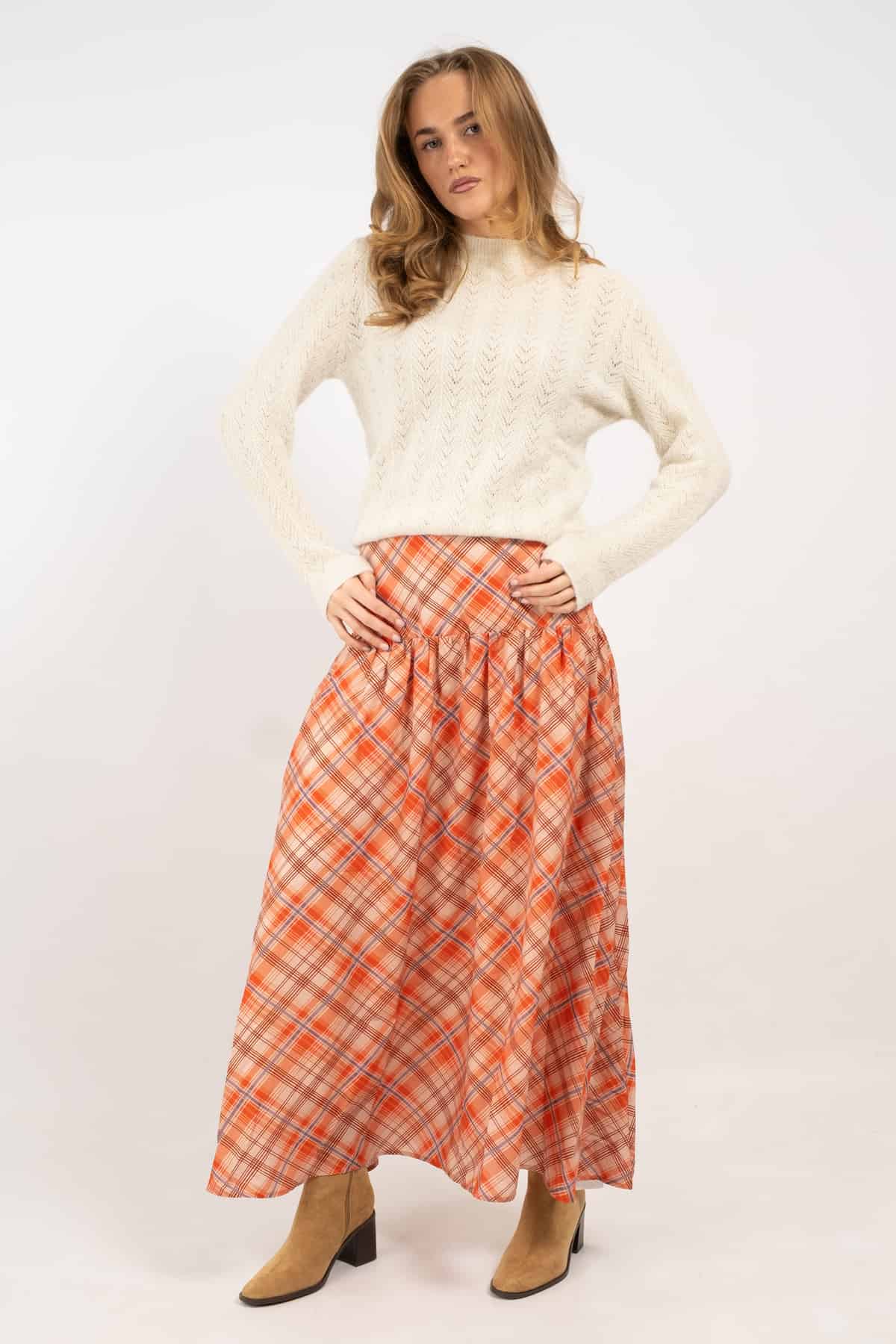 The Annie Heritage Check Maxi Skirt
