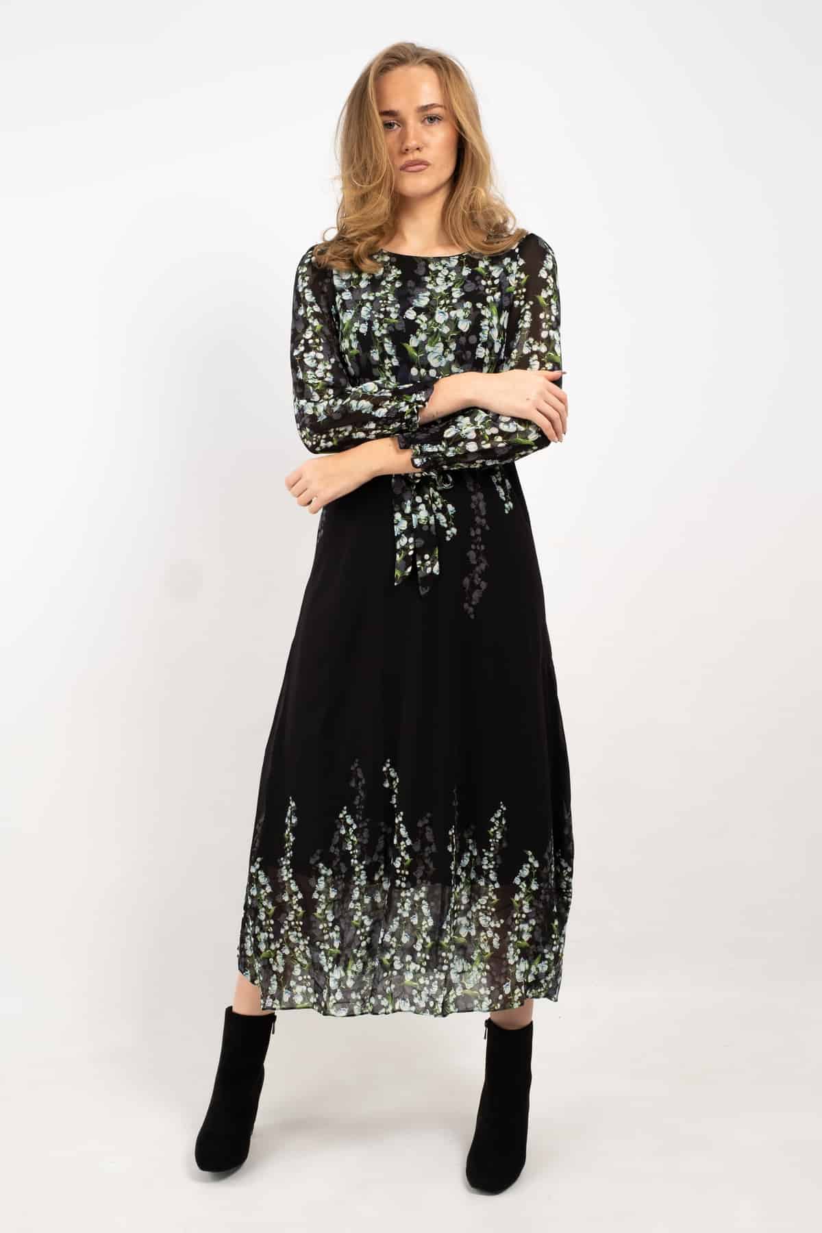 Jasmine Winter Garden  Layered Print Dress